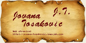 Jovana Tošaković vizit kartica
